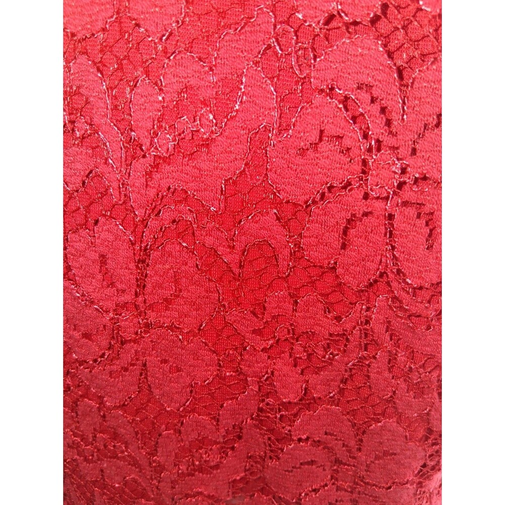 Elle Red Lace Pencil Skirt Size 6 - Picture 8 of 10